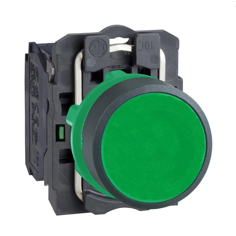 Schneider XB5AA31 Green Flush 22mm Spring Return Push Button
