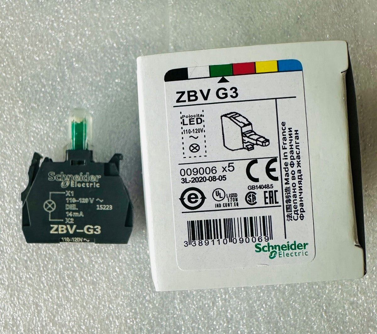 Schneider ZBVG3 Green Lens Selector Switch
