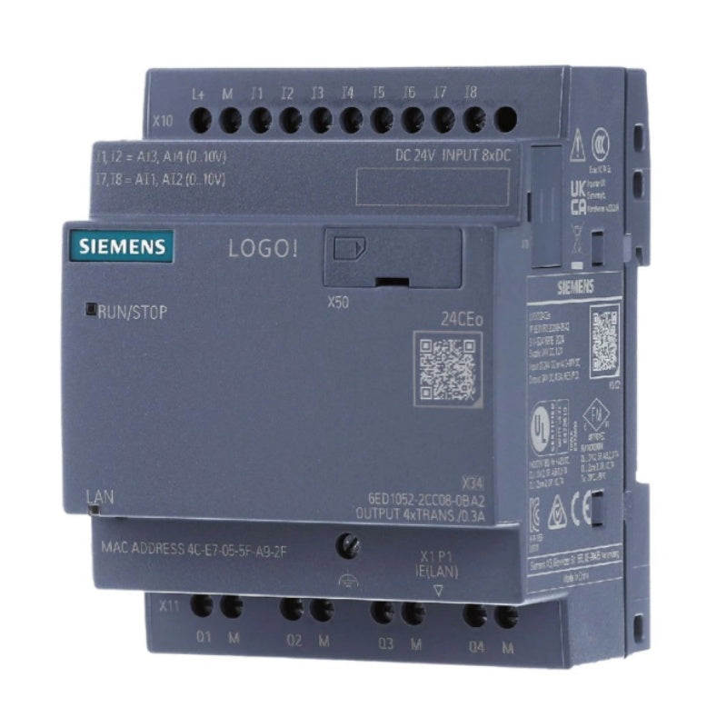 SIEMENS 6ED1052-2CC08-0BA2 Logic Control Module 24VDC 8DI(4AI) 4DO