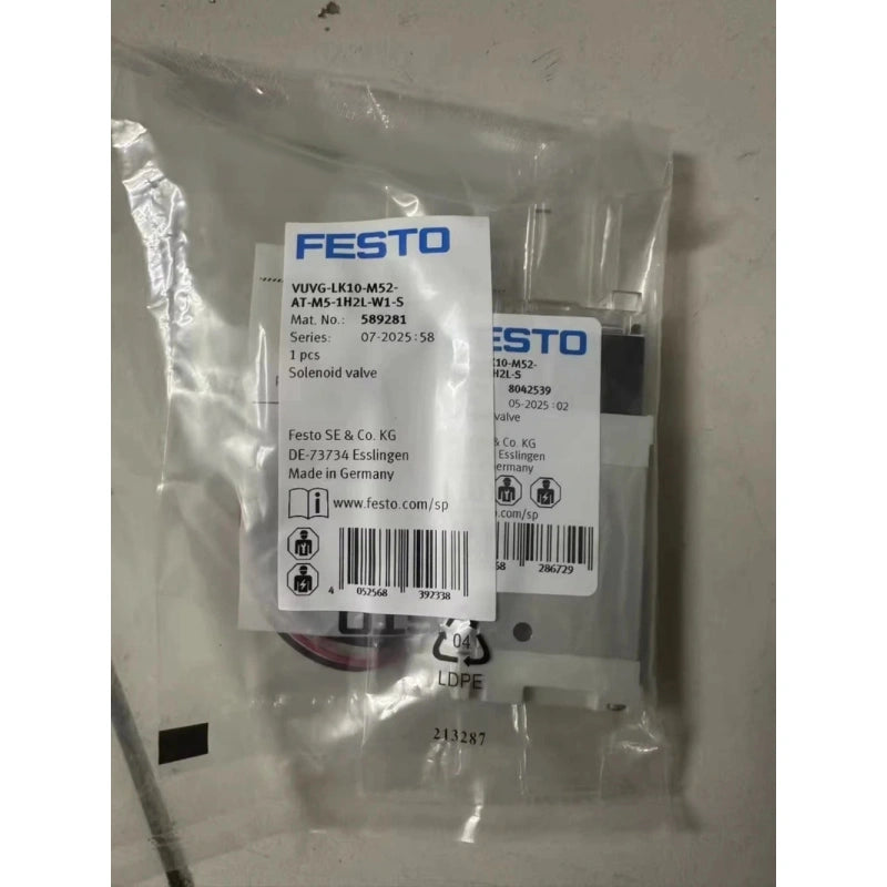 FESTO VUVG-LK10-M52-AT-M5-1H2L-S Solenoid Valve 24VDC M5 195L/min