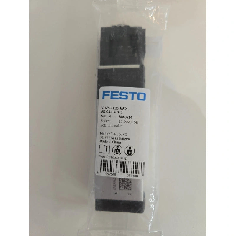 FESTO VUVS-LK20-M52-AD-G18-1C1-S Solenoid Valve 24VDC G1/8 550L/min