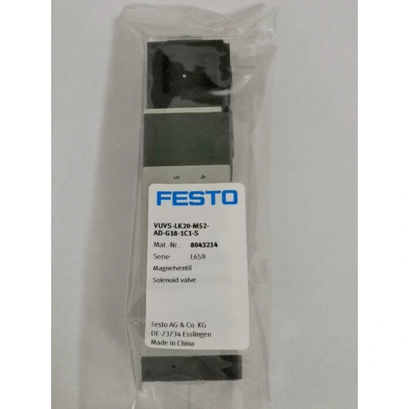 FESTO VUVS-LK20-B52-D-G18-1C1-S Solenoid Valve 24VDC G1/8 5/2-Way